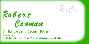 robert csoman business card